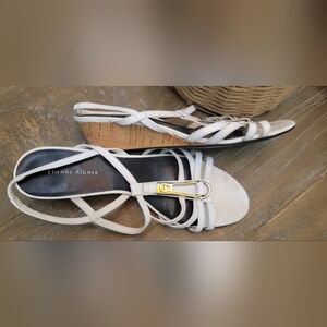 Women Etiene Aigner White Sandals Size 8 1/2